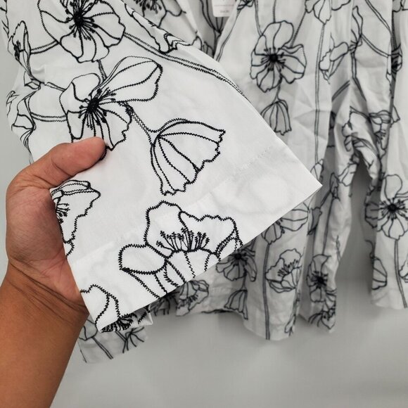 Chico's Embroidered Swing Jacket Women Size Medium NWT Alabaster Floral - Picture 3 of 12